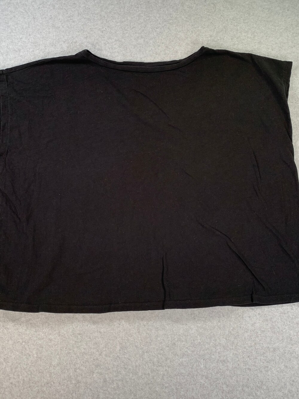 Eileen Fisher Boxy Crop Top Sleeveless Black Organic Cotton Women's Size 1X